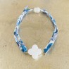 Bracelet  Blanche , croix ronde nacre blanche.
