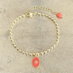 Bracelet médaille ovale croix.