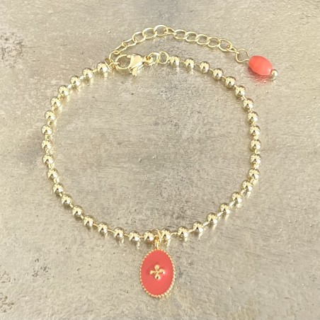 Bracelet médaille ovale croix.