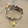 Bijoux religieux: bracelet médaille ange plaqué or et Liberty Tartan