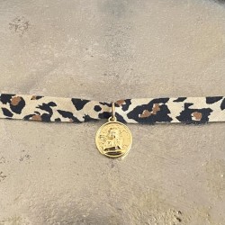 Bijoux religieux: bracelet médaille ange plaqué or et Liberty Tartan