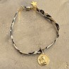 Bijoux religieux: bracelet médaille ange plaqué or et Liberty Tartan