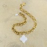 Bijoux religieux: le Bracelet "Alba" orné d'une croix en  pure nacre.