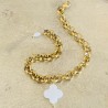 Bijoux religieux: le Bracelet "Alba" orné d'une croix en  pure nacre.