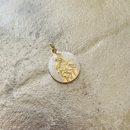 Médaille ronde de  Sainte Anne et de la Vierge Marie enfant.