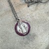 Collier médaille Saint Benoit pailletée sur chaine argentée de 45 cm.