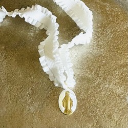 Bracelet froufrou médaille miraculeuse nacre