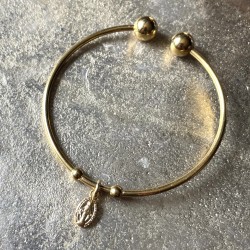 Bijoux religieux: Jonc et sa jolie médaille miraculeuse plaqué or 24 K.