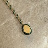 Pendentif médaille de Marie, chaine rosaire émeraude