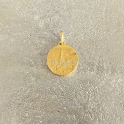 Petite médaille ronde en plaqué or signée Tairac.