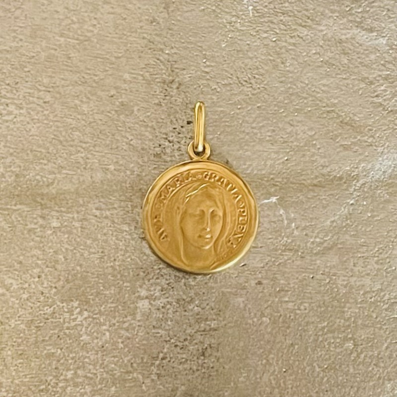 Médaille de la Vierge Marie Ave Maria Gratia Plena, signée Augis.