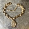 Bracelet maille Héraclès  et sa médaille de l'ange.