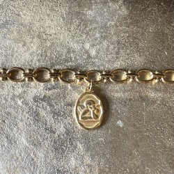 Bracelet maille Héraclès  et sa médaille de l'ange.