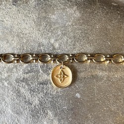 Bracelet maille Héraclès  et sa médaille de la croix..