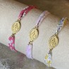 Bracelet Liberty coulissant médaille de la Vierge Marie.