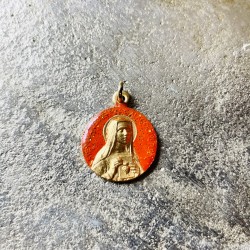 Médaille ronde de  Sainte Anne et de la Vierge Marie enfant.