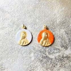 Médaille ronde de  Sainte Anne et de la Vierge Marie enfant.