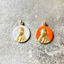 Médaille ronde de  Sainte Anne et de la Vierge Marie enfant.