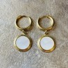 Boucles d'oreilles Bianca en pure nacre.