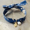 Bracelet Liberty  médaille miraculeuse et perles de nacre