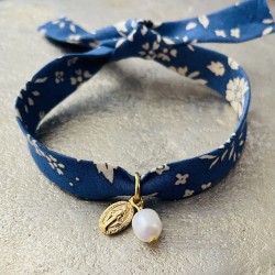 Bracelet Liberty  médaille miraculeuse et perles de nacre