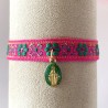 Bracelet ruban tissé médaille miraculeuse .