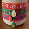 Bracelet ruban tissé médaille miraculeuse .