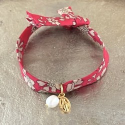 Bracelet Liberty  médaille miraculeuse et perles de nacre