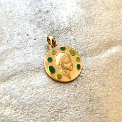 Très jolie médaille ronde de la Vierge Marie.