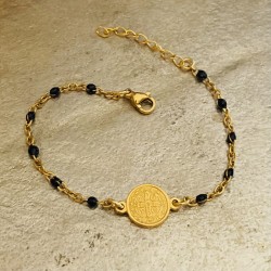Bracelet Saint Benoit chaine rosaire.