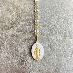 Pendentif médaille miraculeuse.